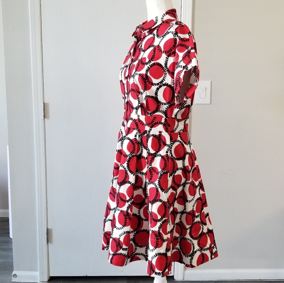 Kate Spade Red and White Patterned Dress - Picture 8 of 12